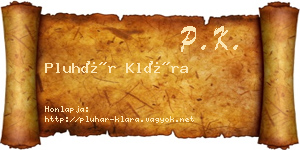 Pluhár Klára névjegykártya